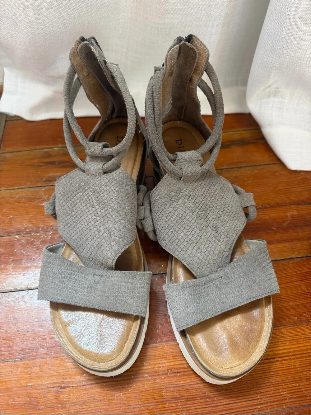 Diba True Green Clover Wedge Sandals